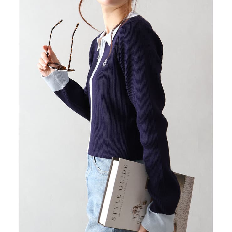 配色切替ジップカーディガン | SpRay | 詳細画像5 