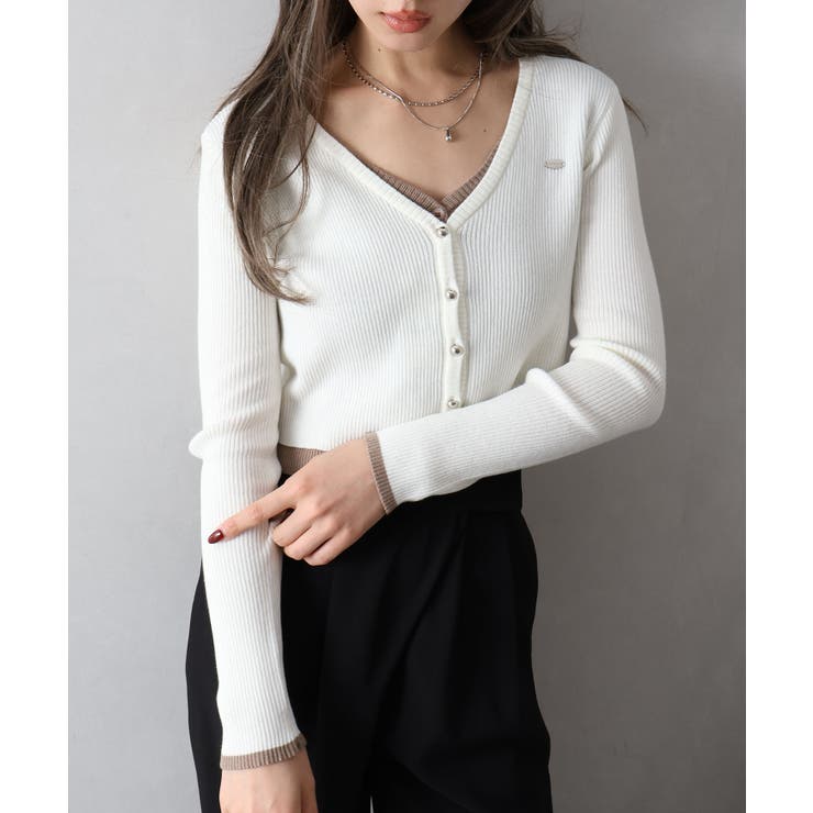 配色プレートカーディガン | SpRay | 詳細画像10 