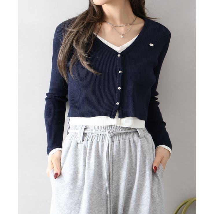 配色プレートカーディガン | SpRay | 詳細画像12 