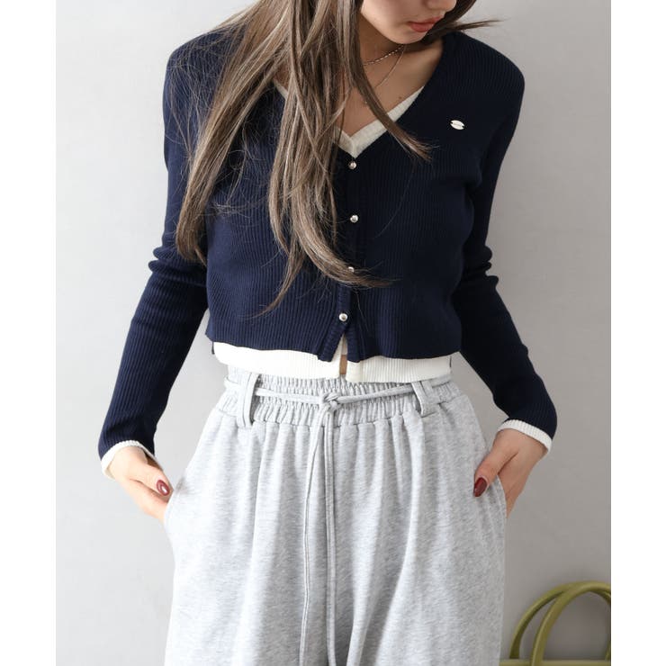 配色プレートカーディガン | SpRay | 詳細画像15 