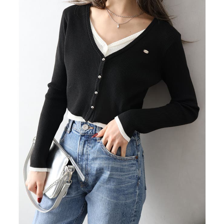 配色プレートカーディガン | SpRay | 詳細画像21 