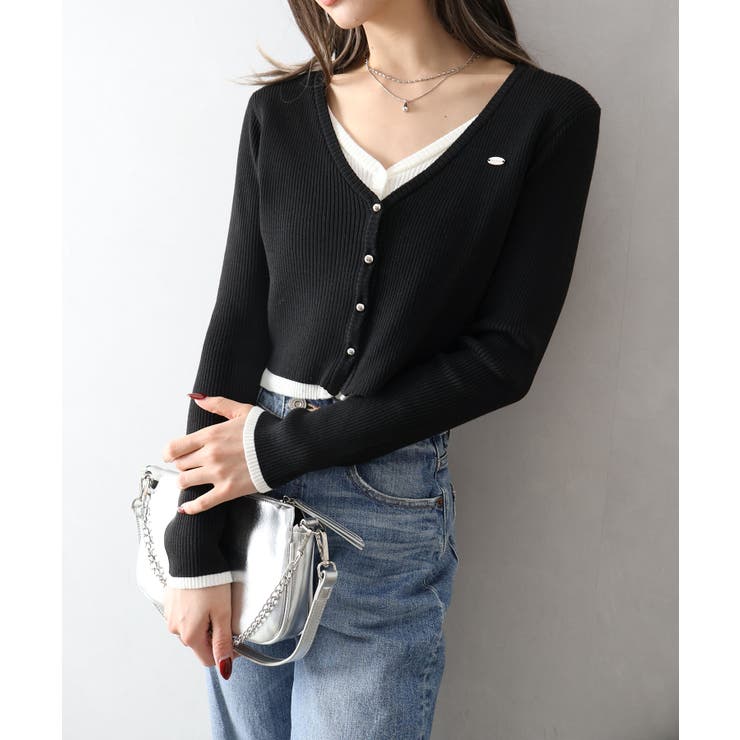 配色プレートカーディガン | SpRay | 詳細画像22 