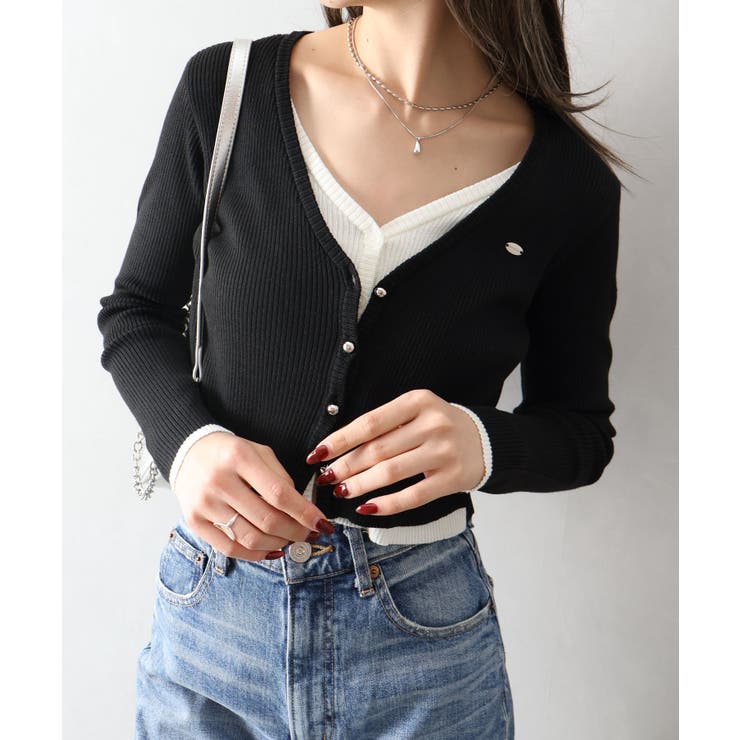 配色プレートカーディガン | SpRay | 詳細画像26 