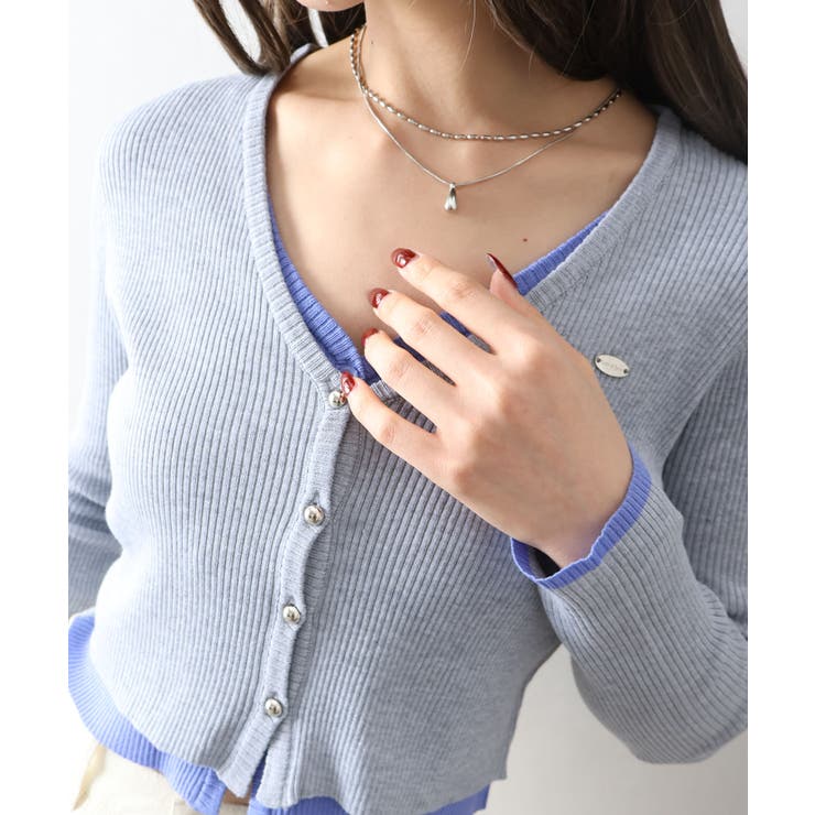 配色プレートカーディガン | SpRay | 詳細画像7 