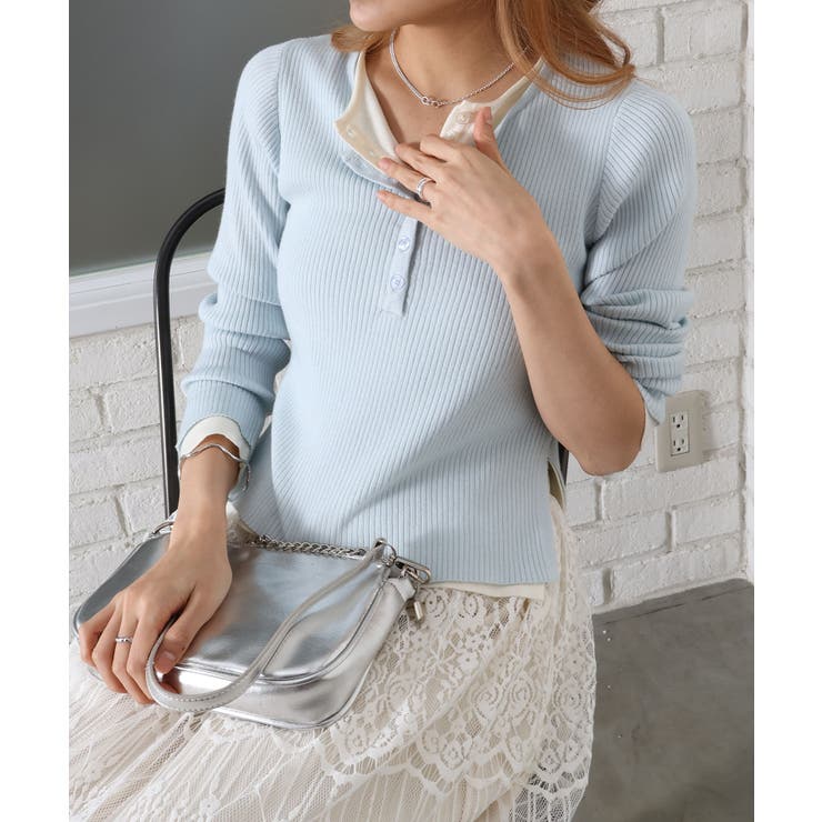 リブ配色フェイクレイヤード | SpRay | 詳細画像17 