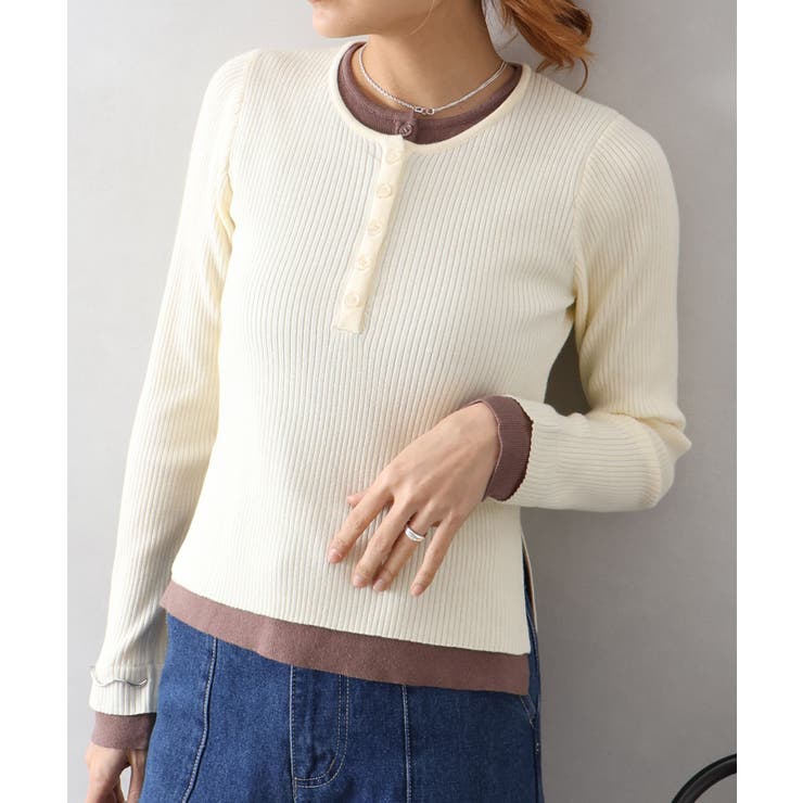 リブ配色フェイクレイヤード | SpRay | 詳細画像19 