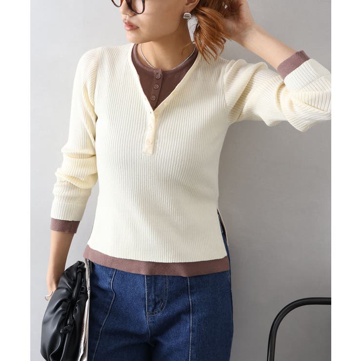 リブ配色フェイクレイヤード | SpRay | 詳細画像21 