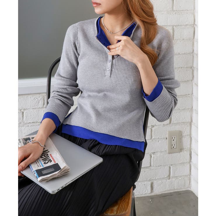 リブ配色フェイクレイヤード | SpRay | 詳細画像2 