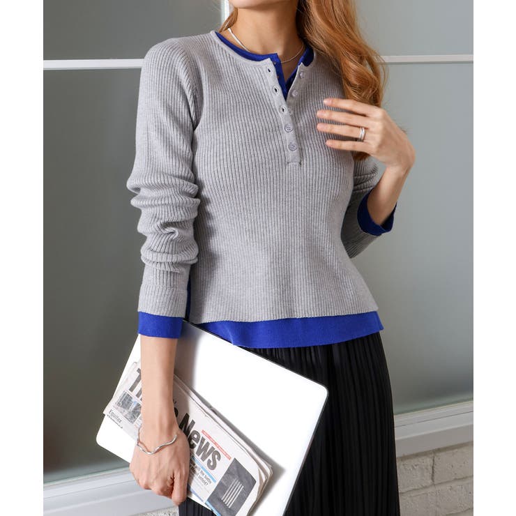 リブ配色フェイクレイヤード | SpRay | 詳細画像3 