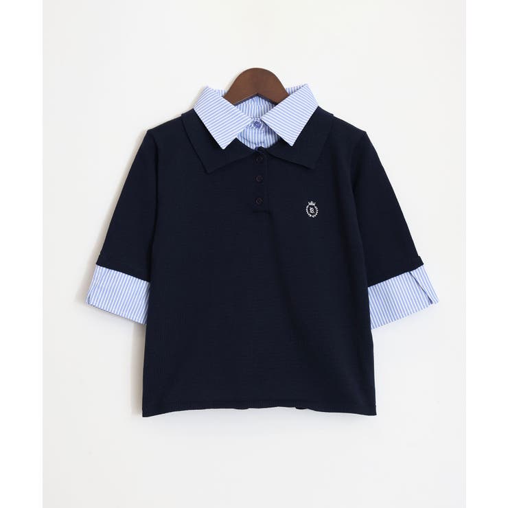 布帛切替ショートスリーブレイヤードポロ | SpRay | 詳細画像10 