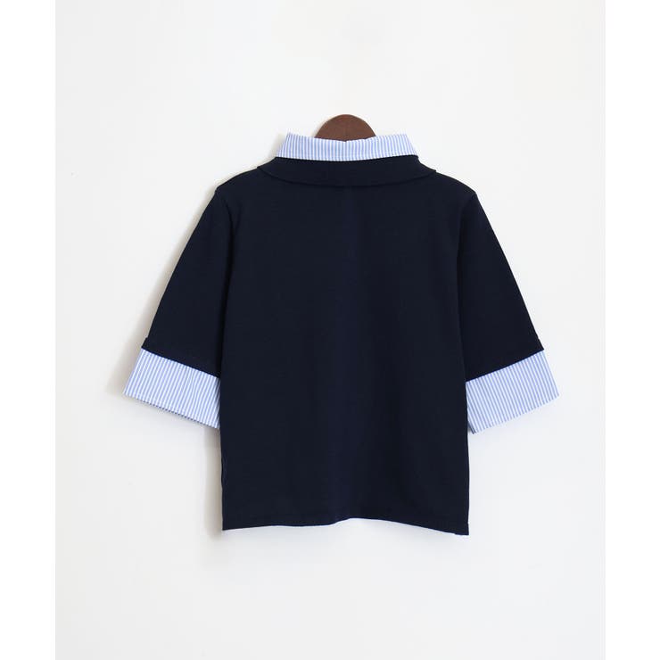 布帛切替ショートスリーブレイヤードポロ | SpRay | 詳細画像11 