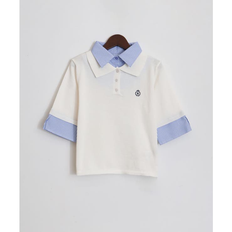 布帛切替ショートスリーブレイヤードポロ | SpRay | 詳細画像12 