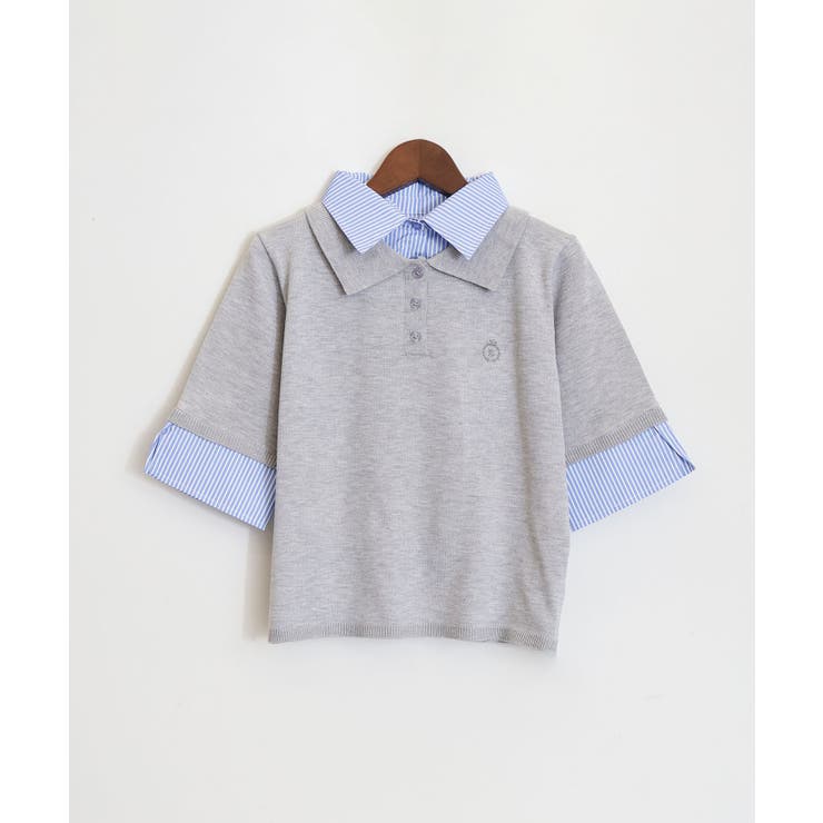 布帛切替ショートスリーブレイヤードポロ | SpRay | 詳細画像13 