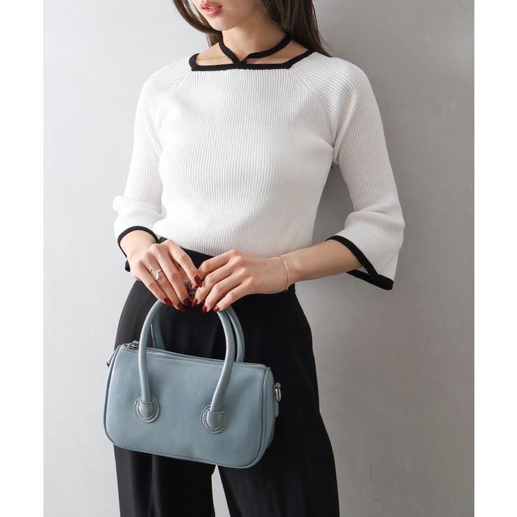 配色チョーカー付七分ニット | SpRay | 詳細画像19 