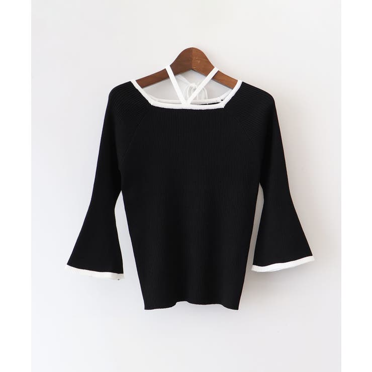 配色チョーカー付七分ニット | SpRay | 詳細画像29 