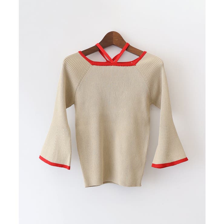 配色チョーカー付七分ニット | SpRay | 詳細画像30 