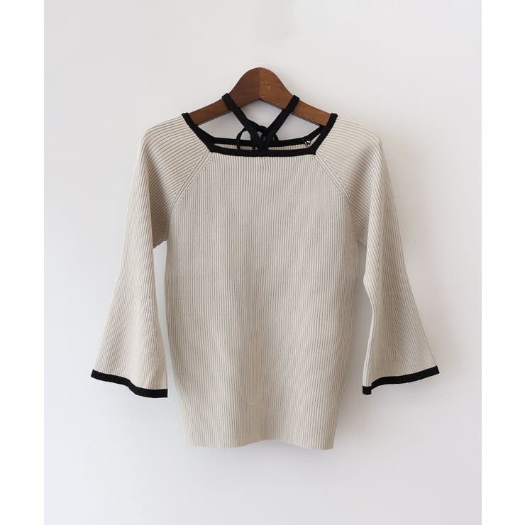 配色チョーカー付七分ニット | SpRay | 詳細画像31 