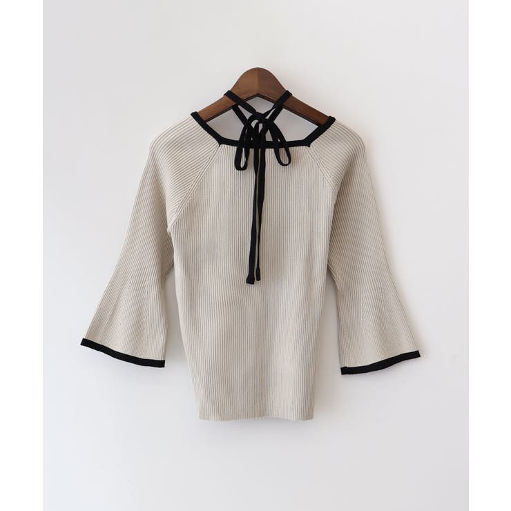 配色チョーカー付七分ニット | SpRay | 詳細画像32 