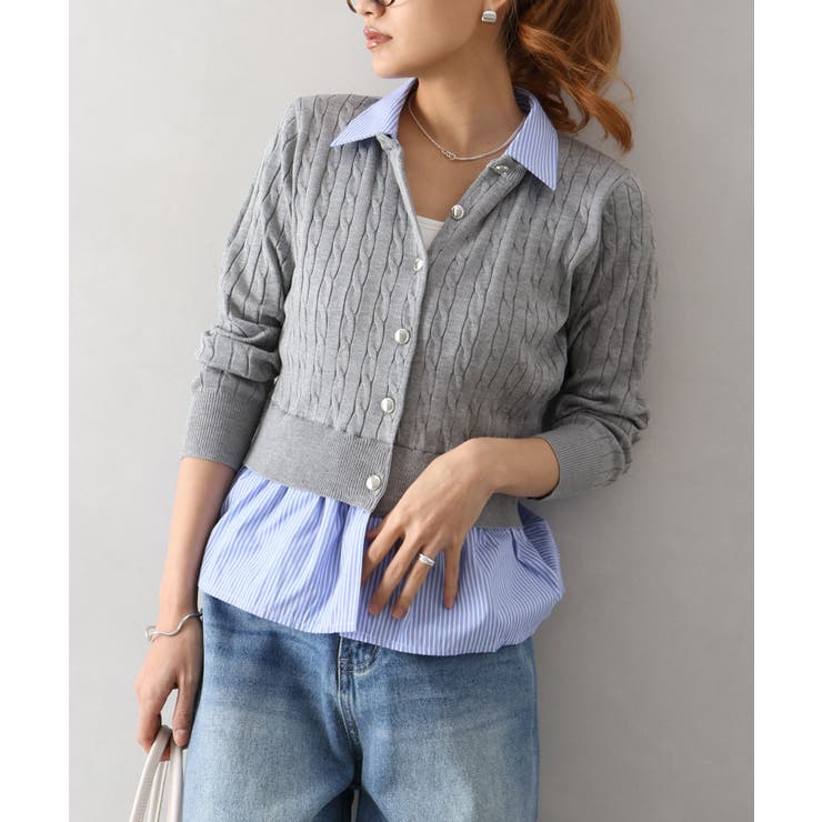 ケーブルドッキングカーディガン | SpRay | 詳細画像12 