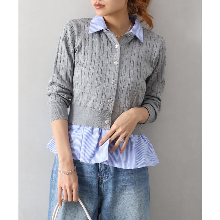 グレー | ケーブルドッキングカーディガン | SpRay