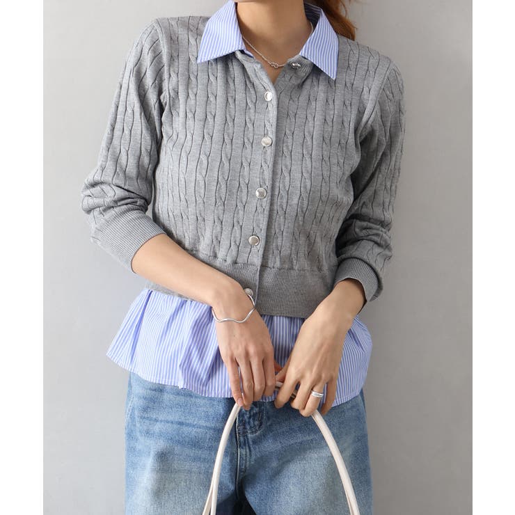 ケーブルドッキングカーディガン | SpRay | 詳細画像3 