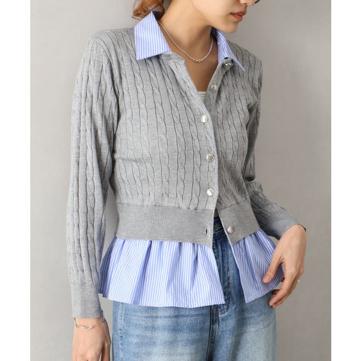 ケーブルドッキングカーディガン | SpRay | 詳細画像7 