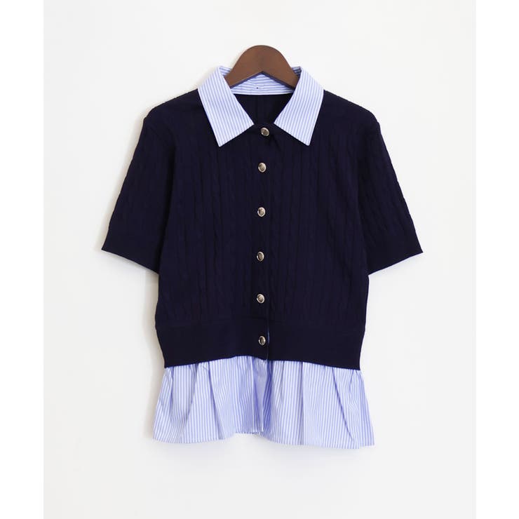 ケーブルドッキングショートスリーブカーディガン | SpRay | 詳細画像15 