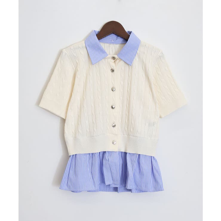 ケーブルドッキングショートスリーブカーディガン | SpRay | 詳細画像17 