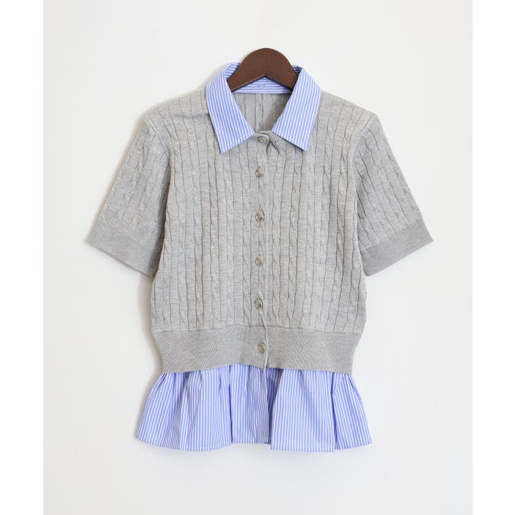 ケーブルドッキングショートスリーブカーディガン | SpRay | 詳細画像18 