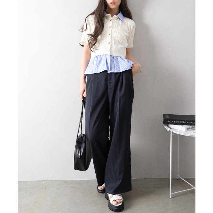 ケーブルドッキングショートスリーブカーディガン | SpRay | 詳細画像4 