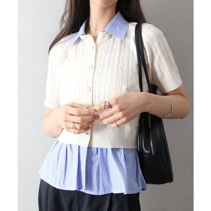 ケーブルドッキングショートスリーブカーディガン | SpRay | 詳細画像7 