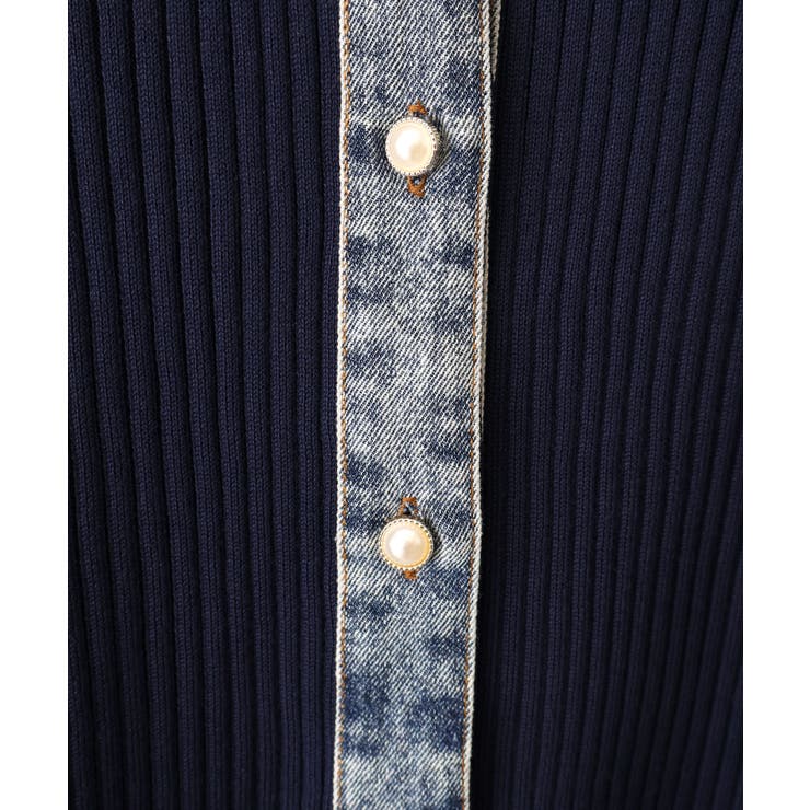 デニム切替ショートスリーブカーディガン | SpRay | 詳細画像16 