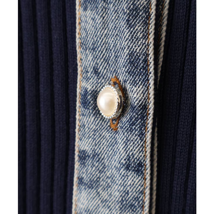 デニム切替ショートスリーブカーディガン | SpRay | 詳細画像17 