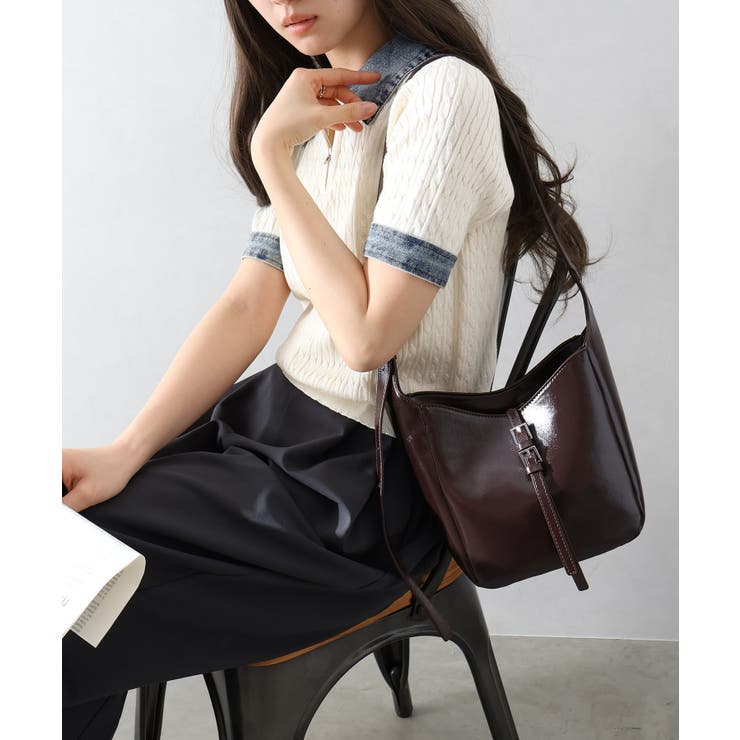 デニム切替ケーブルハーフジップショートスリーブ | SpRay | 詳細画像13 