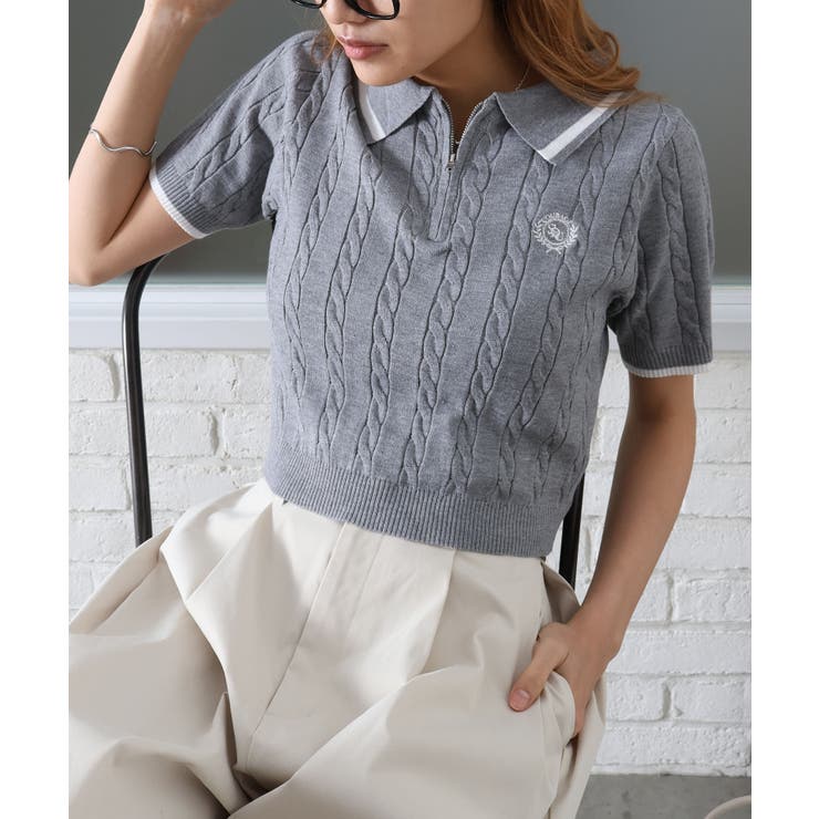 ケーブルハーフＺＩＰショートスリーブポロ | SpRay | 詳細画像10 