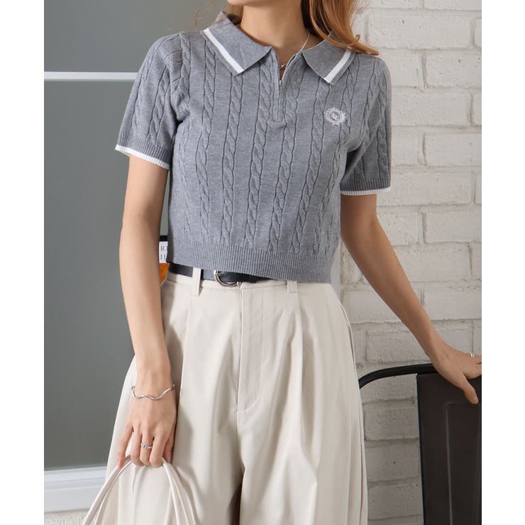 ケーブルハーフＺＩＰショートスリーブポロ | SpRay | 詳細画像11 