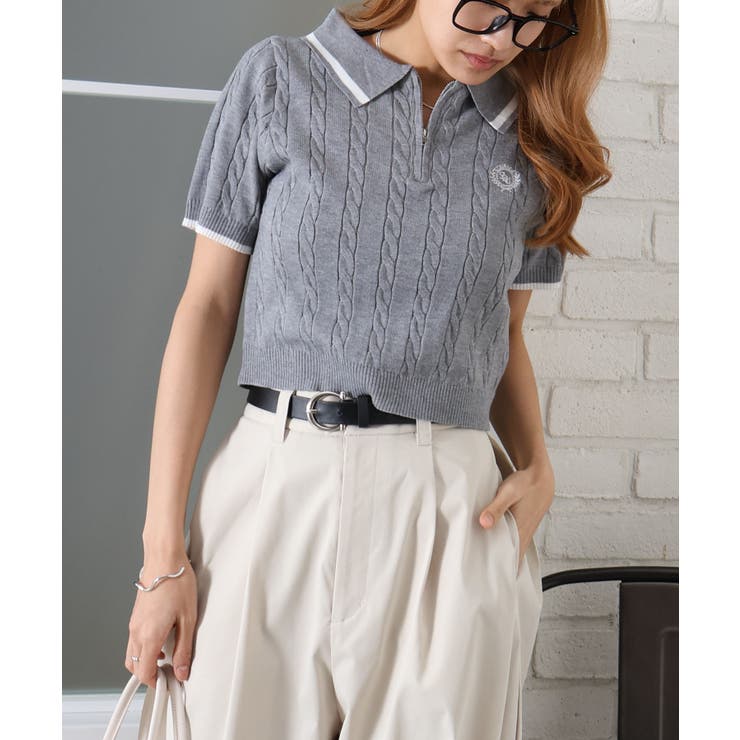 ケーブルハーフＺＩＰショートスリーブポロ | SpRay | 詳細画像12 