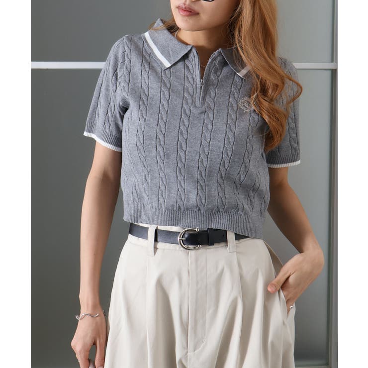 ケーブルハーフＺＩＰショートスリーブポロ | SpRay | 詳細画像13 