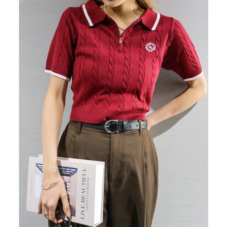 ケーブルハーフＺＩＰショートスリーブポロ | SpRay | 詳細画像16 