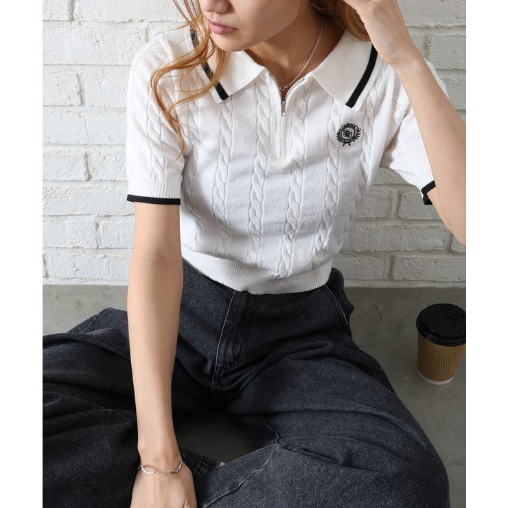 ケーブルハーフＺＩＰショートスリーブポロ | SpRay | 詳細画像4 