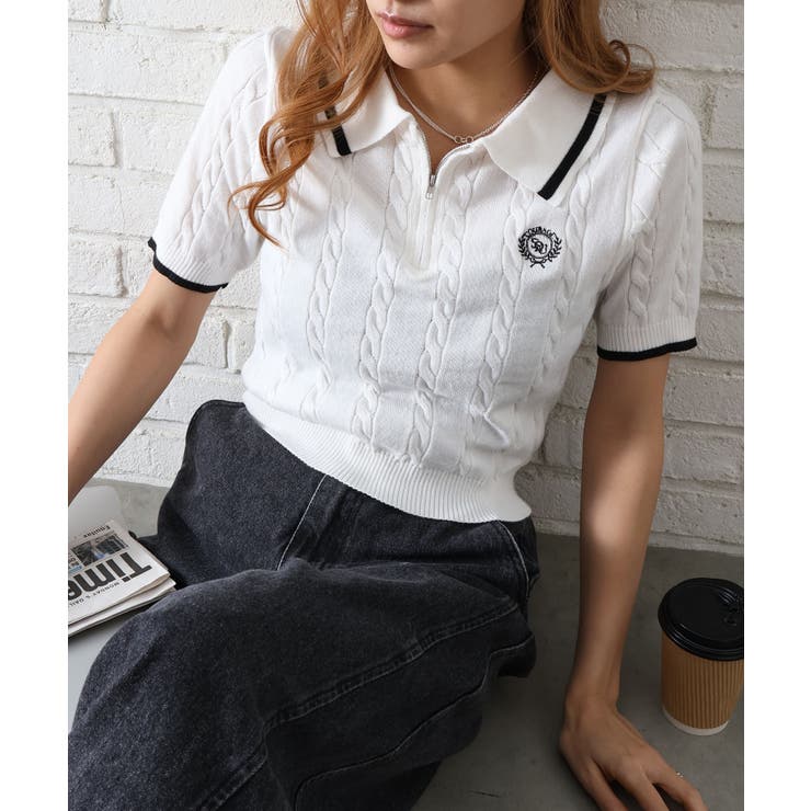 ケーブルハーフＺＩＰショートスリーブポロ | SpRay | 詳細画像8 