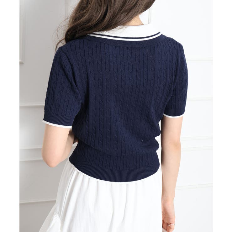 ケーブル2枚衿ショートスリーブ | SpRay | 詳細画像10 