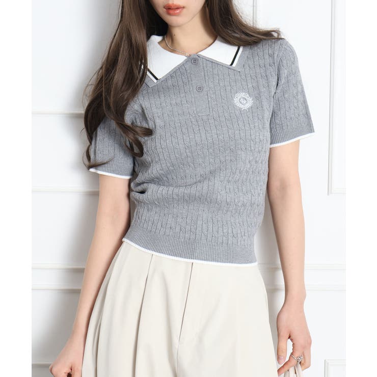 ケーブル2枚衿ショートスリーブ | SpRay | 詳細画像12 