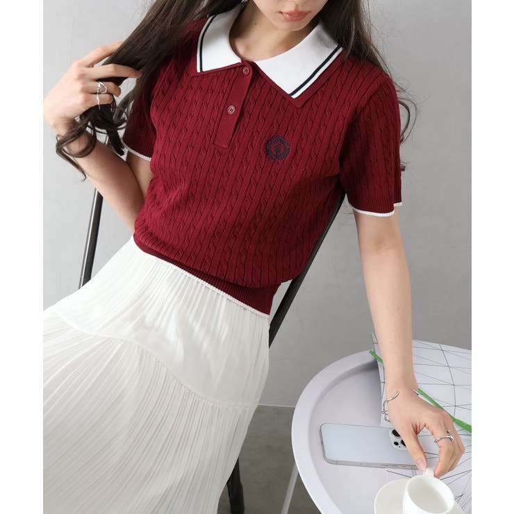 ボルドー | ケーブル2枚衿ショートスリーブ | SpRay