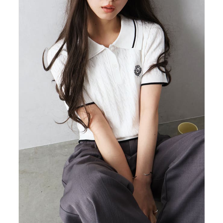 ケーブル2枚衿ショートスリーブ | SpRay | 詳細画像2 