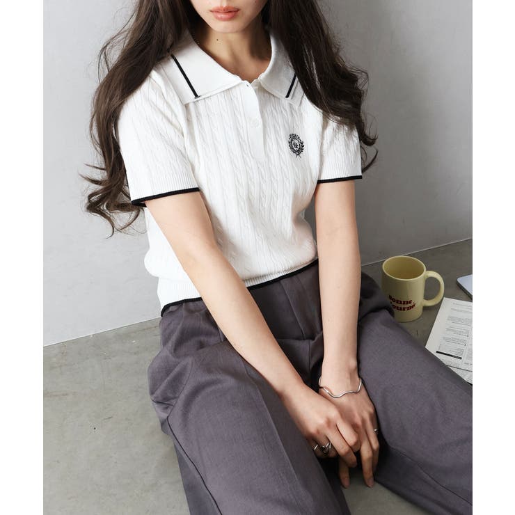 ケーブル2枚衿ショートスリーブ | SpRay | 詳細画像3 