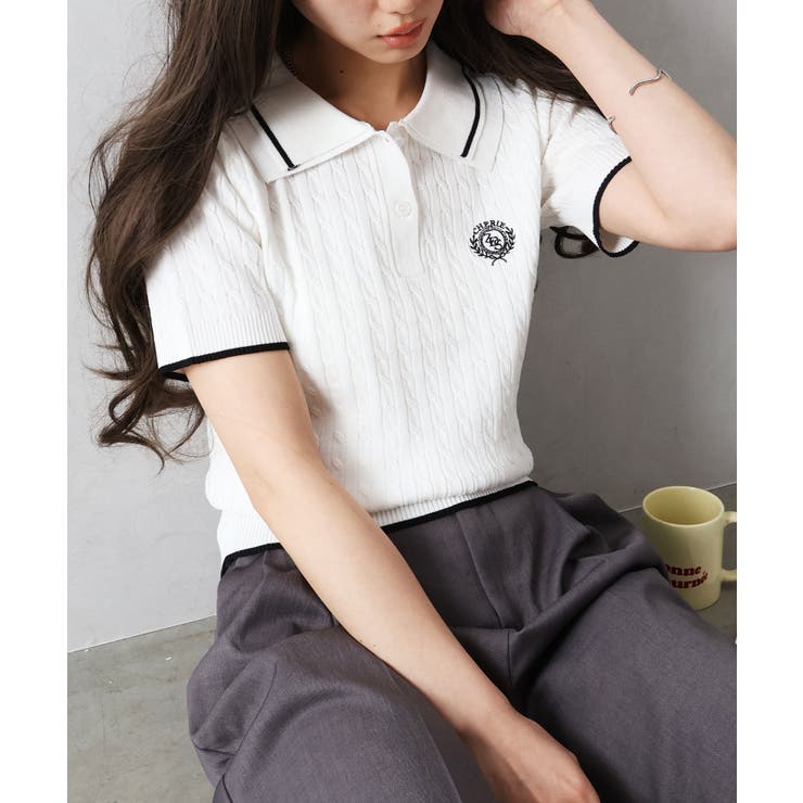 ケーブル2枚衿ショートスリーブ | SpRay | 詳細画像4 