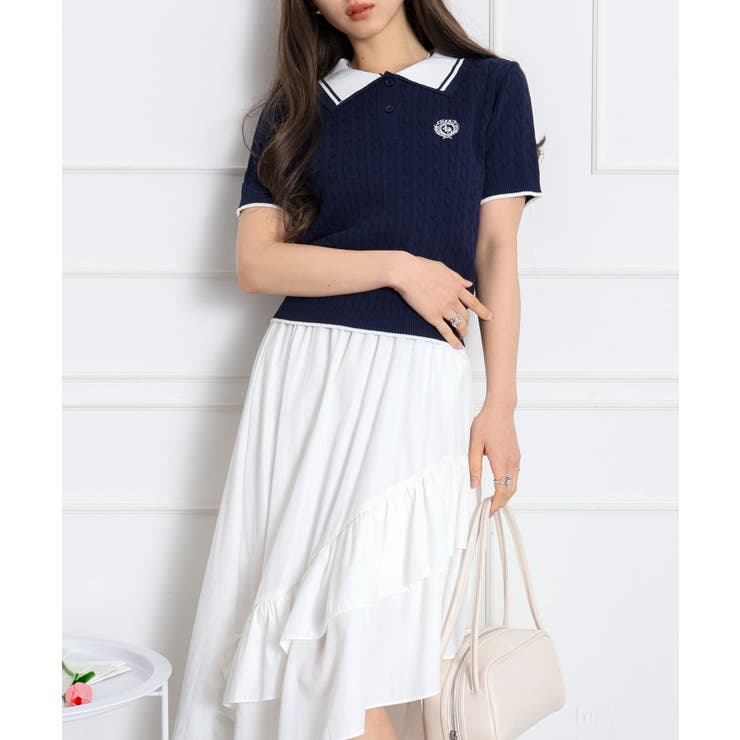 ケーブル2枚衿ショートスリーブ | SpRay | 詳細画像5 