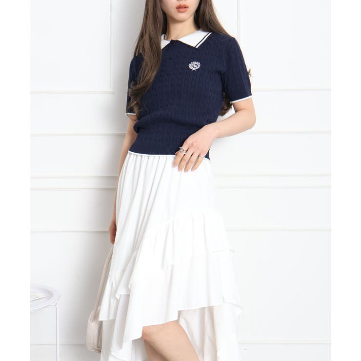 ケーブル2枚衿ショートスリーブ | SpRay | 詳細画像6 