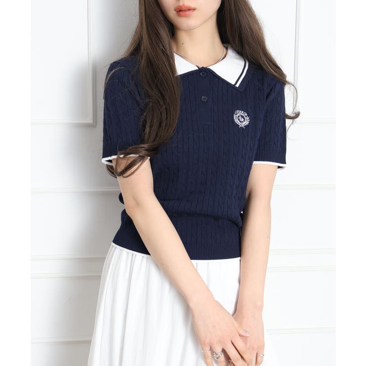 ケーブル2枚衿ショートスリーブ | SpRay | 詳細画像8 